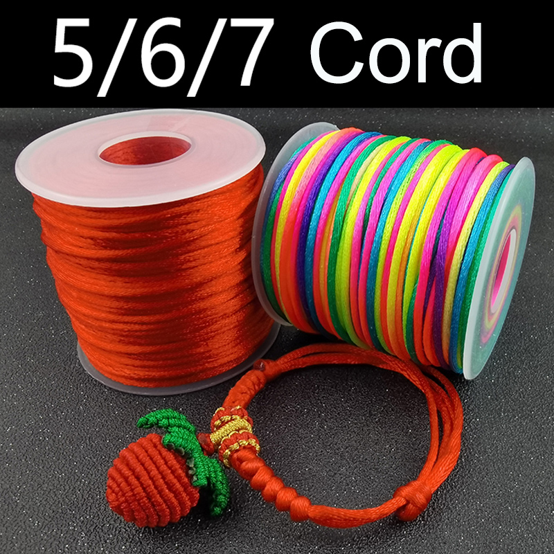 Macrame Cord Cotton - خيط حبل نايلون أحمر للسوار ،