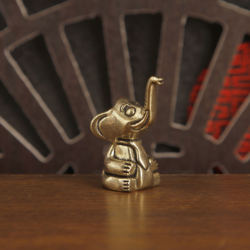 Art Craft Elephant - قطعة واحدة من التميمة النحاسية على
