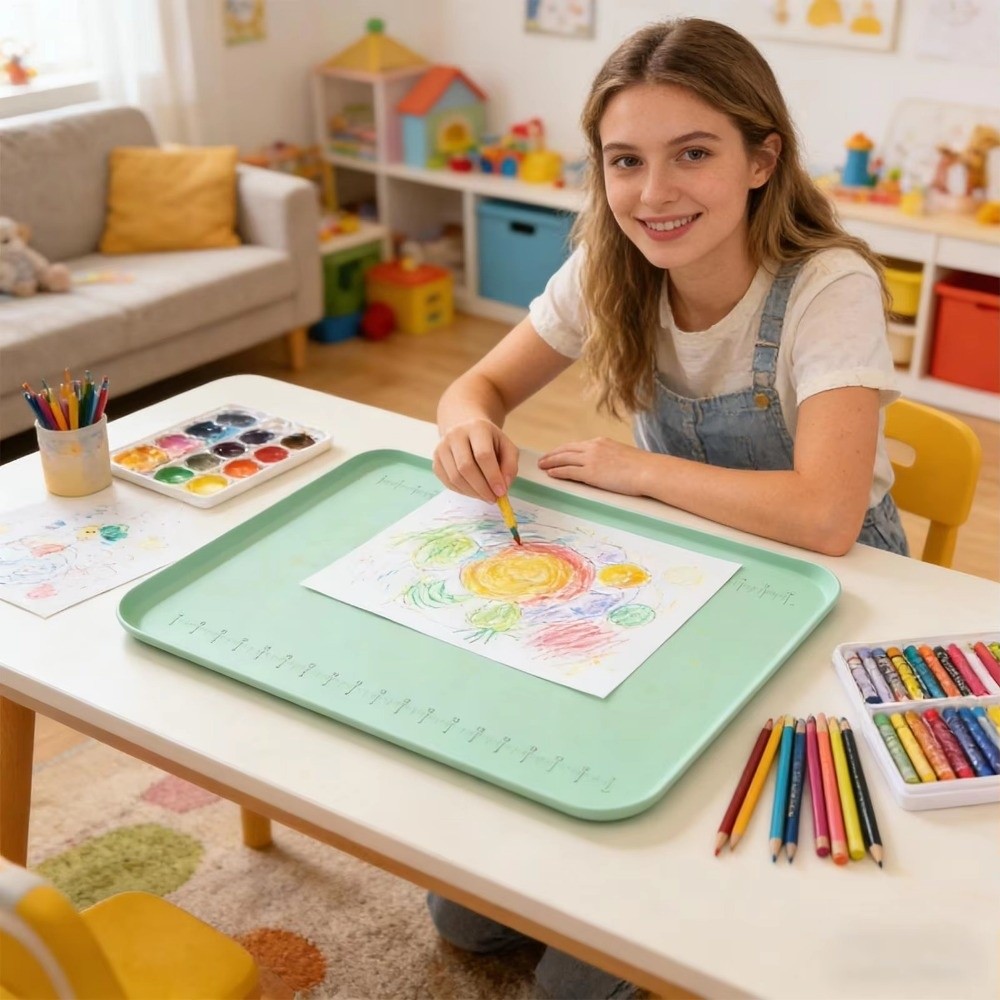 Art Craft Clay - بساط رسم سيليكوني محمول كبير، مقاوم