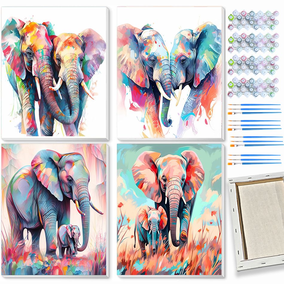 Art Craft Elephant - لوحة الفيل من CHENISTOR للرسم بالأرقام،