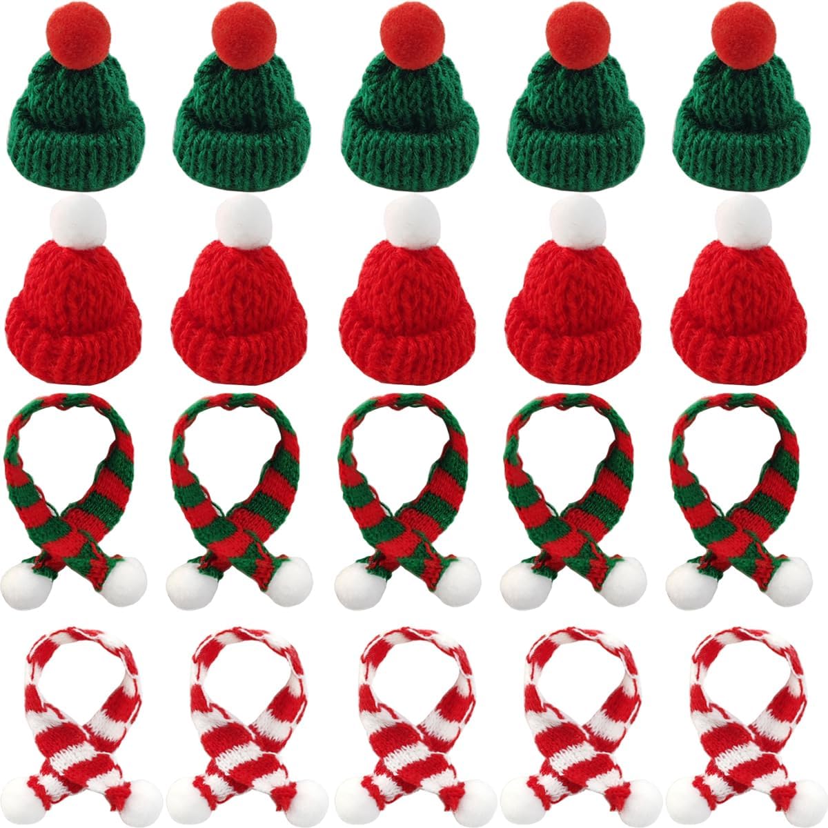32 قطعة قبعة متماسكة صغيرة مجم - مراجعة Art Craft Christmas Tree وسعره