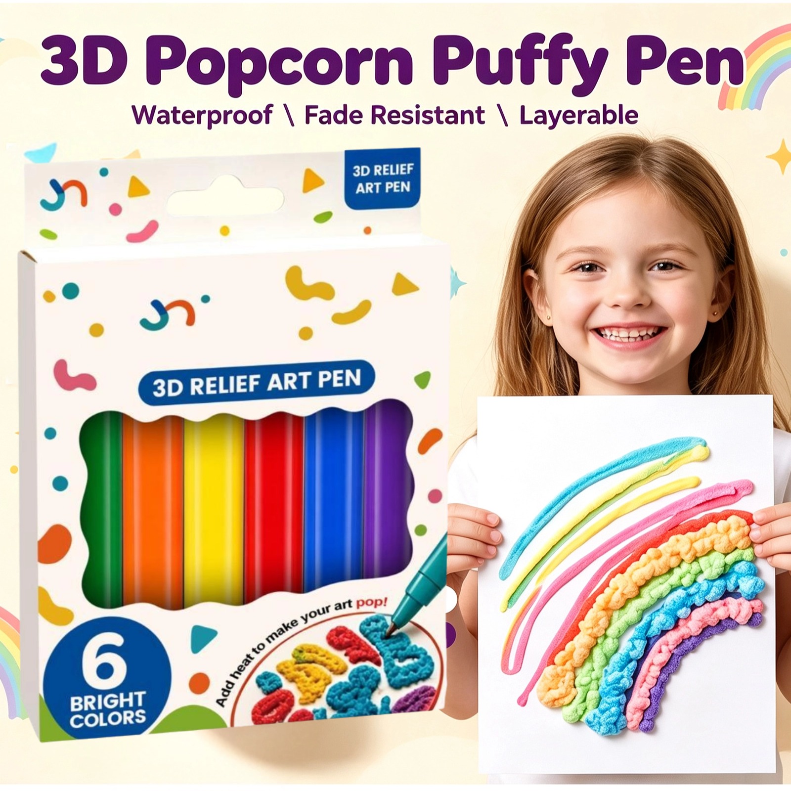 مجموعة أقلام بوبكورن ثلاثية ال - مراجعة Art Craft Easy With Paper وسعره