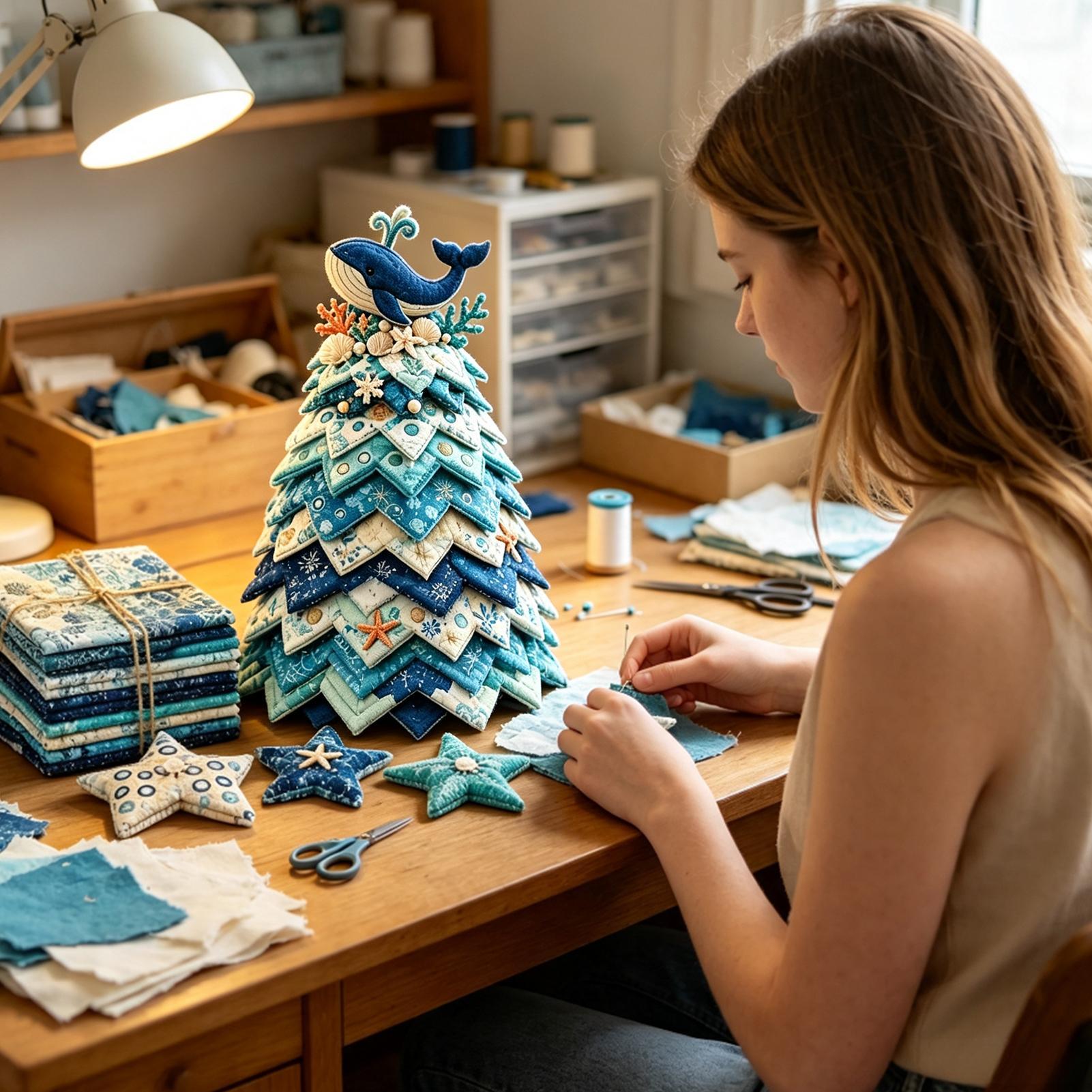 مجموعات لحاف عيد الميلاد للكبا - مراجعة Art Craft Christmas Tree وسعره