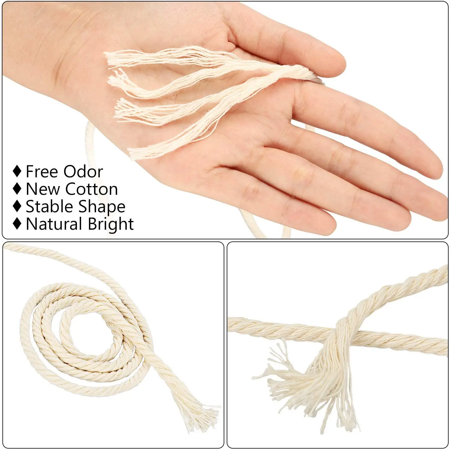2-100 متر مكرامية القطن الحبل  - مراجعة Macrame Cord Cotton وسعره