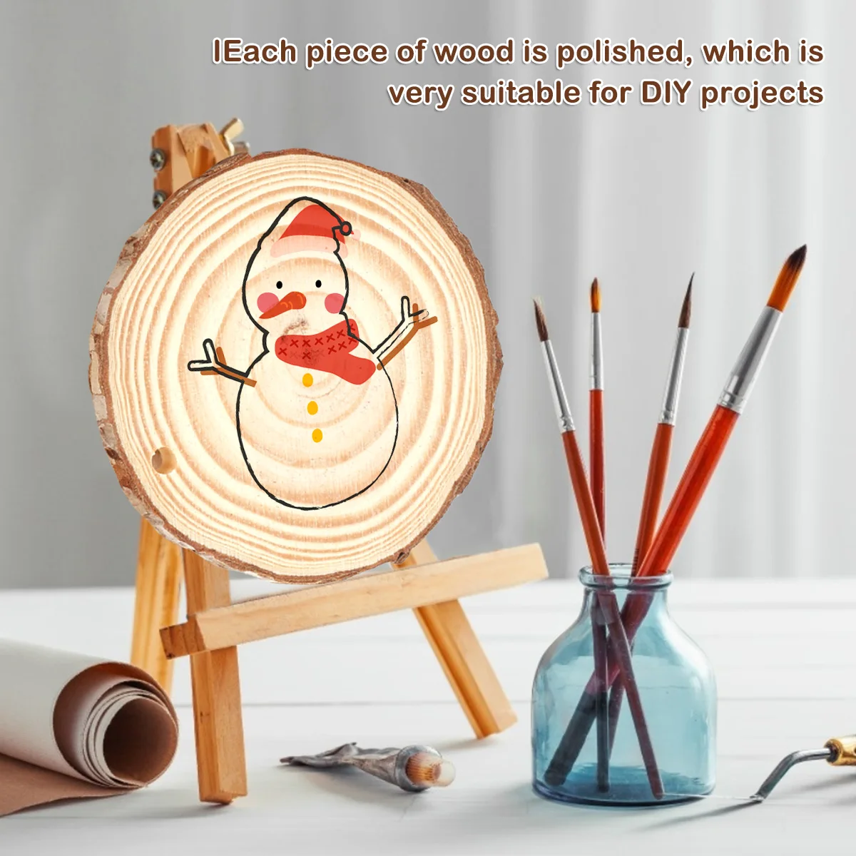 30 قطعة شرائح الخشب الطبيعي طق - مراجعة Art Craft Christmas Tree وسعره