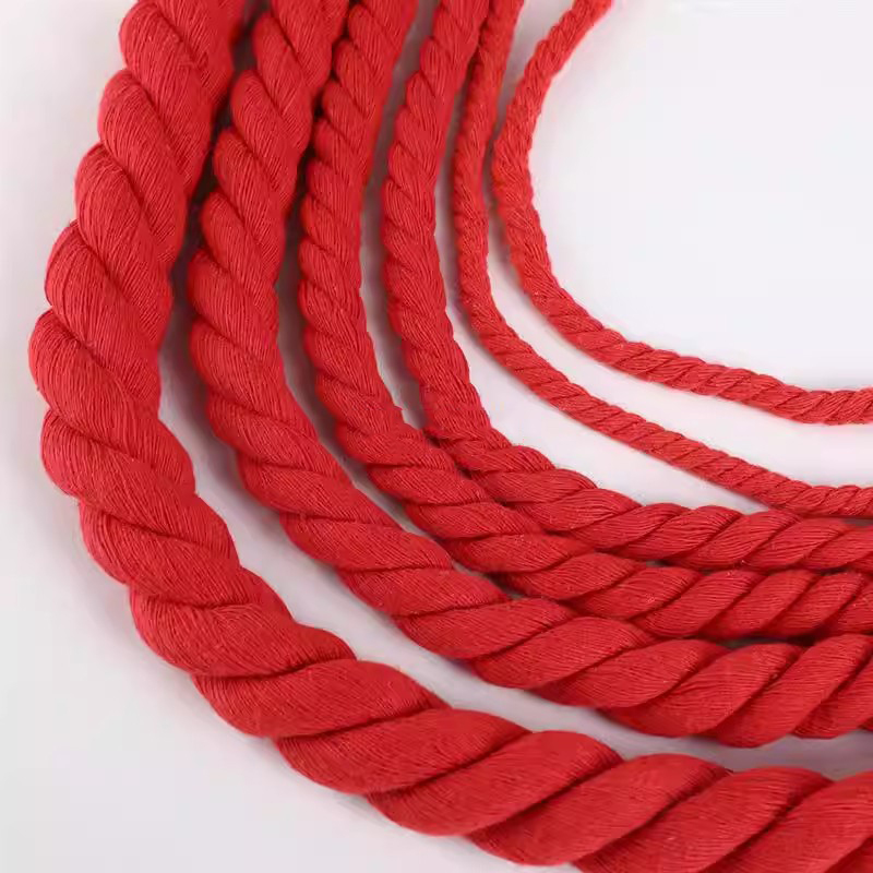 حبل قطني أحمر مجدول بطول 2/5/1 - مراجعة Macrame Cord Cotton وسعره