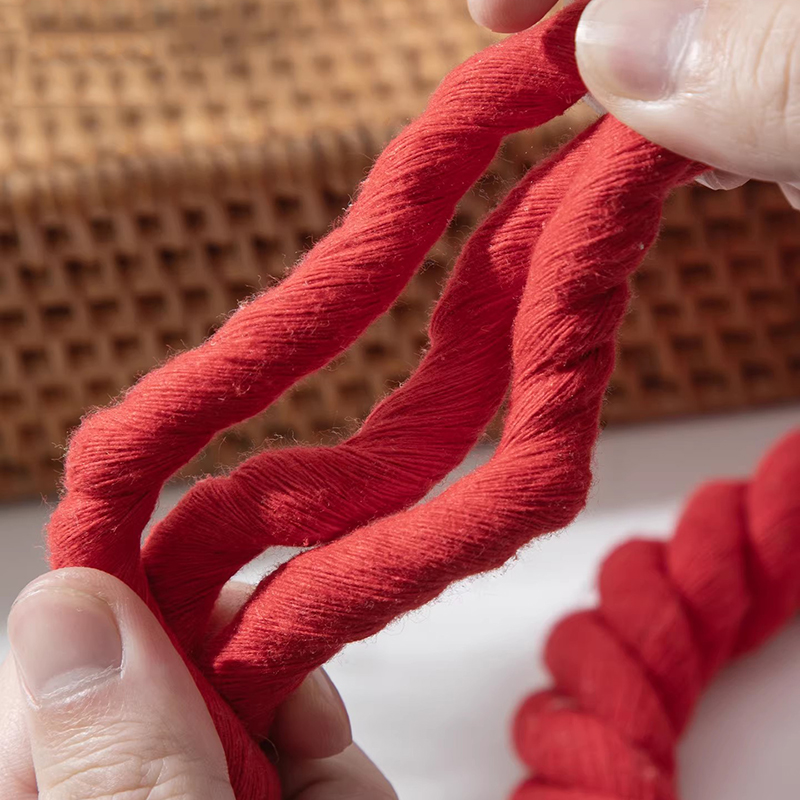 حبل قطني أحمر مجدول بطول 2/5/1 - مراجعة Macrame Cord Cotton وسعره