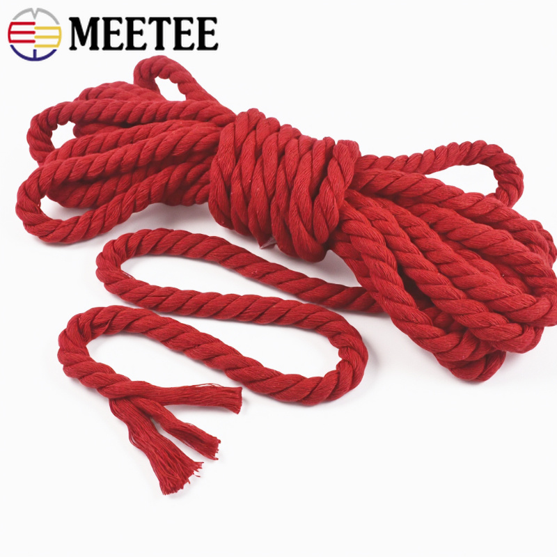 حبل قطني أحمر 4/5/10 متر، حبل  - مراجعة Macrame Cord Cotton وسعره