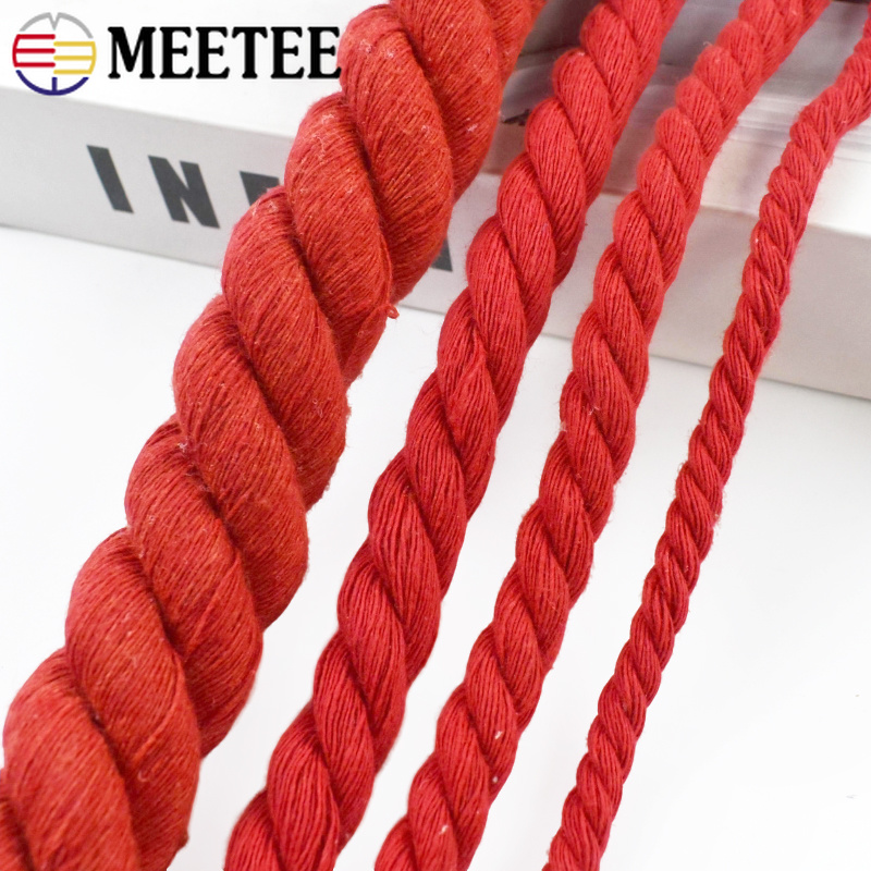 حبل قطني أحمر 4/5/10 متر، حبل  - مراجعة Macrame Cord Cotton وسعره