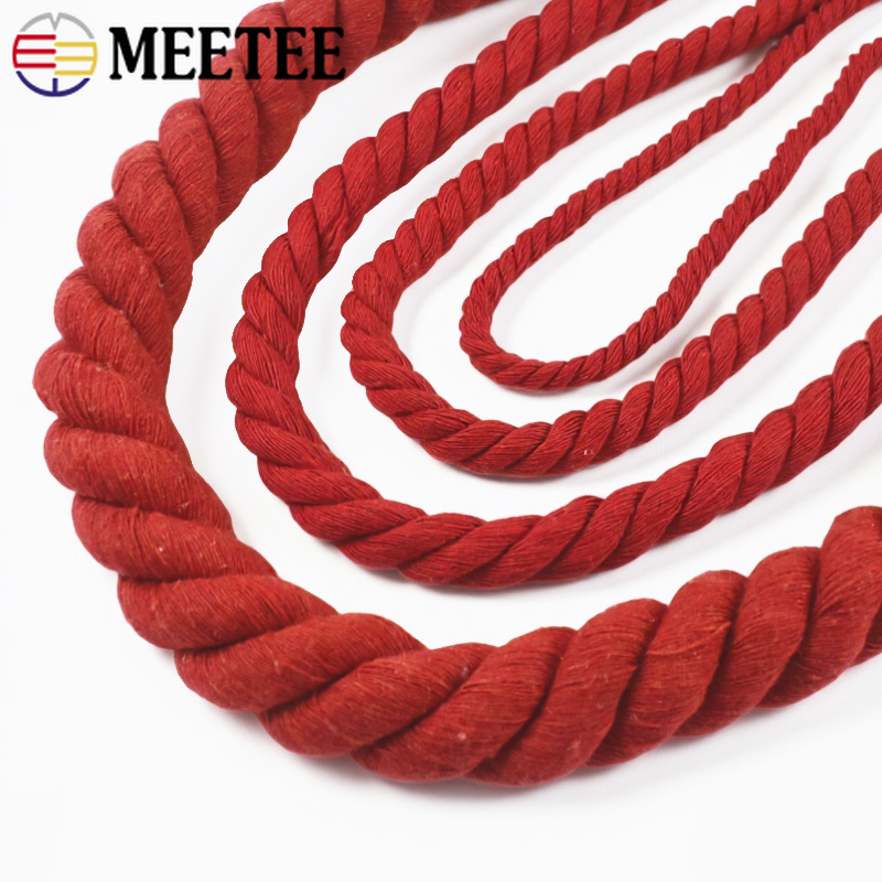 حبل قطني أحمر 4/5/10 متر، حبل  - مراجعة Macrame Cord Cotton وسعره