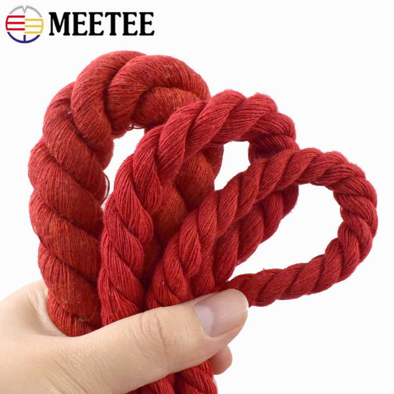 حبل قطني أحمر 4/5/10 متر، حبل  - مراجعة Macrame Cord Cotton وسعره