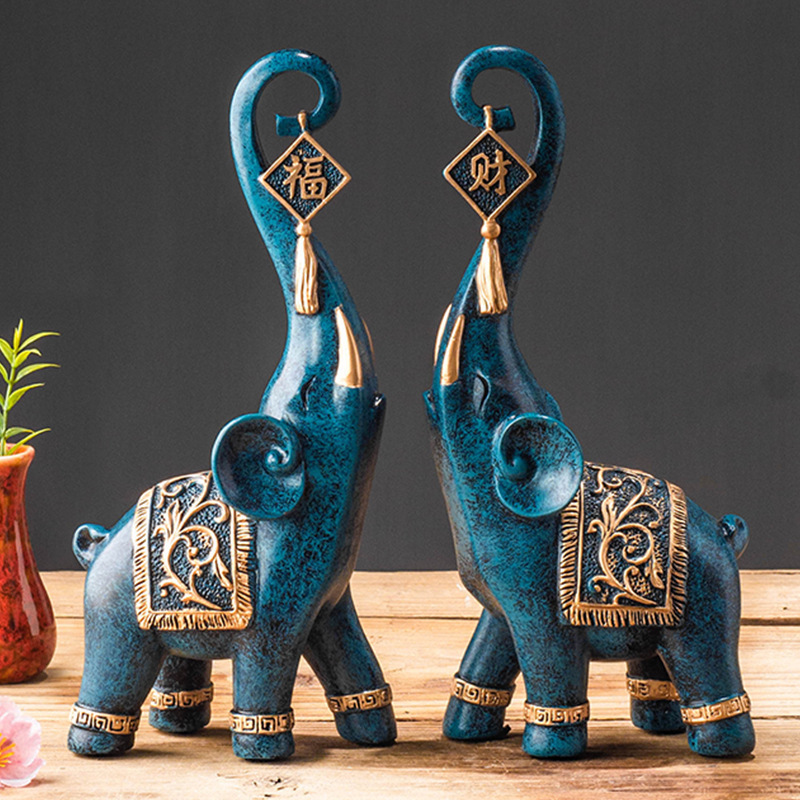 زوج من تماثيل الفيل الصينية عل - مراجعة Art Craft Elephant وسعره