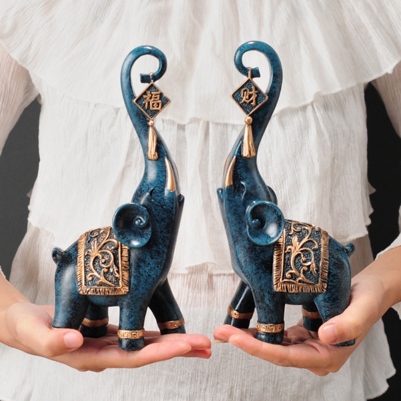 زوج من تماثيل الفيل الصينية عل - مراجعة Art Craft Elephant وسعره
