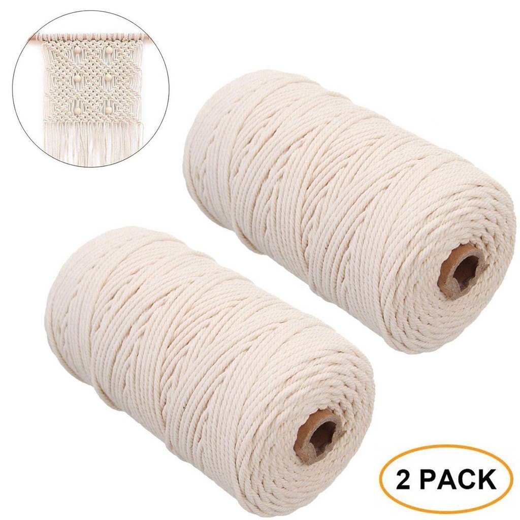 مكرميه حبل 2 مللي متر 200 متر  - مراجعة Macrame Cord Cotton وسعره