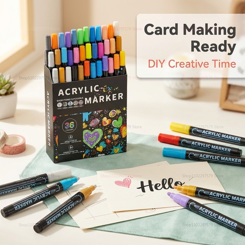 مجموعة أقلام طلاء أكريليك مزدو - مراجعة Art Craft Stationery وسعره