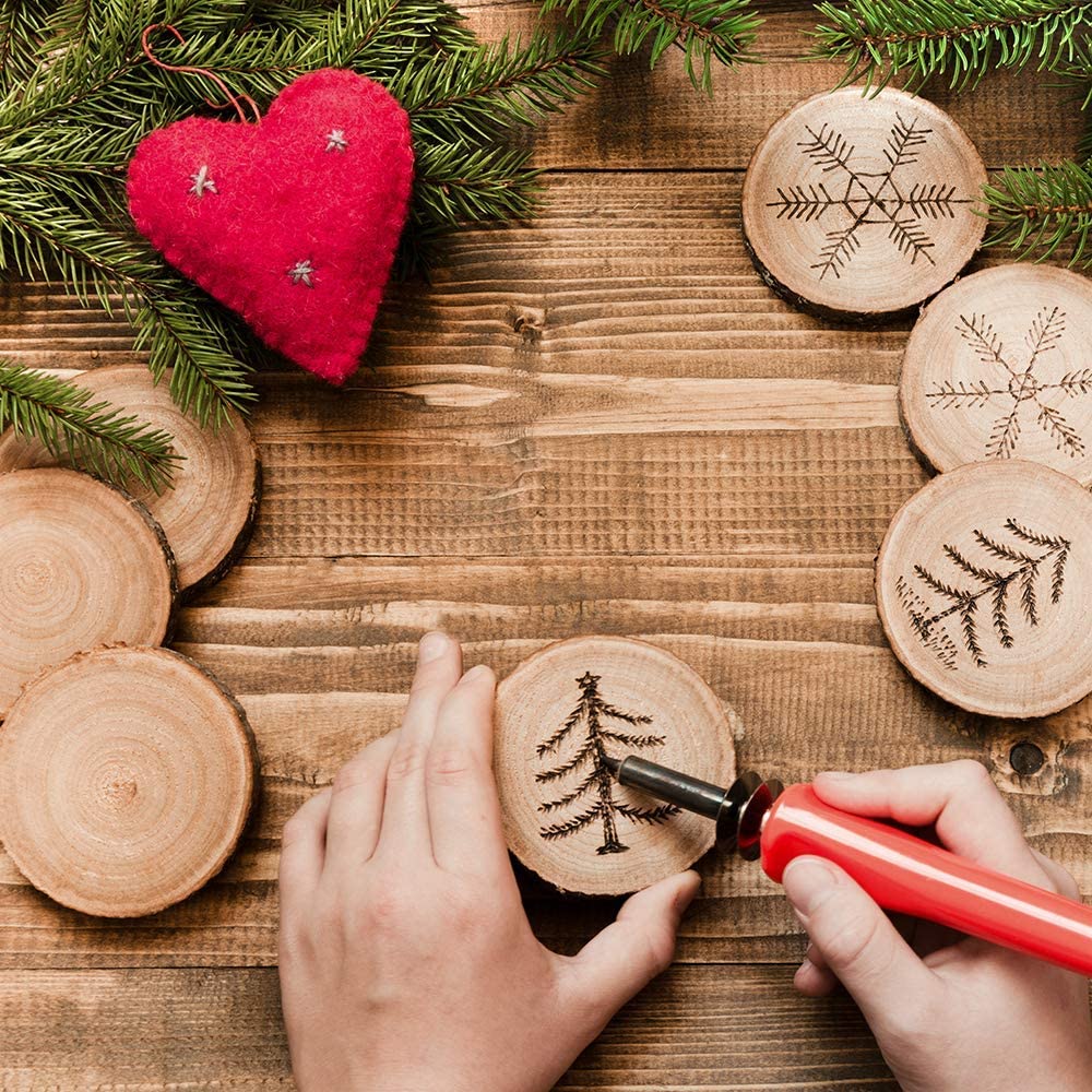 شرائح الخشب الطبيعي مجموعة الخ - مراجعة Art Craft Christmas Tree وسعره
