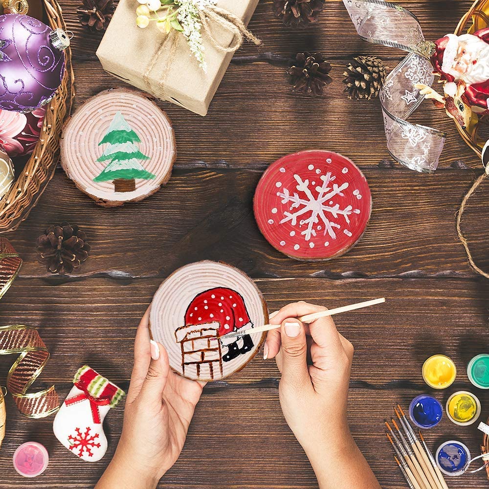 شرائح الخشب الطبيعي مجموعة الخ - مراجعة Art Craft Christmas Tree وسعره